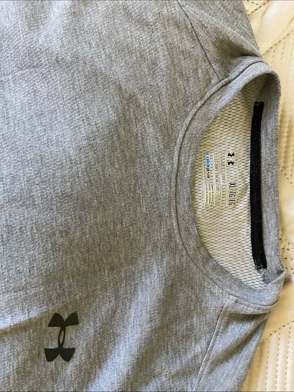 Under Armour Gray Crewneck Athletic Tee with Black Logo